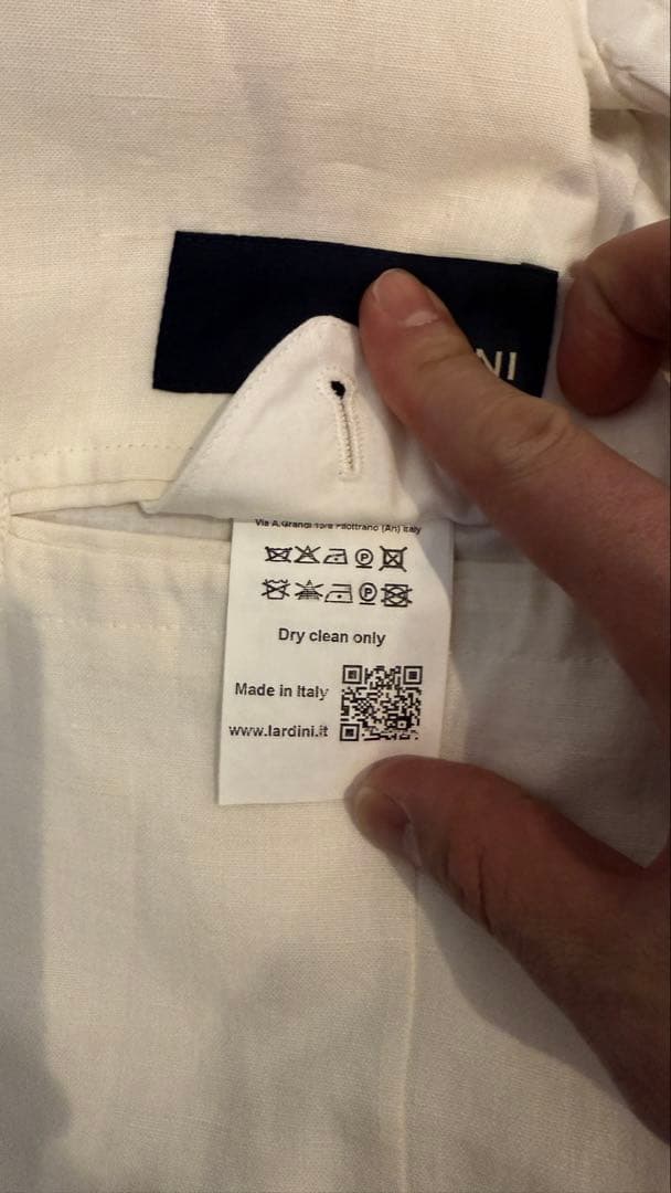 LARDINI ホワイト テーラードジャケット