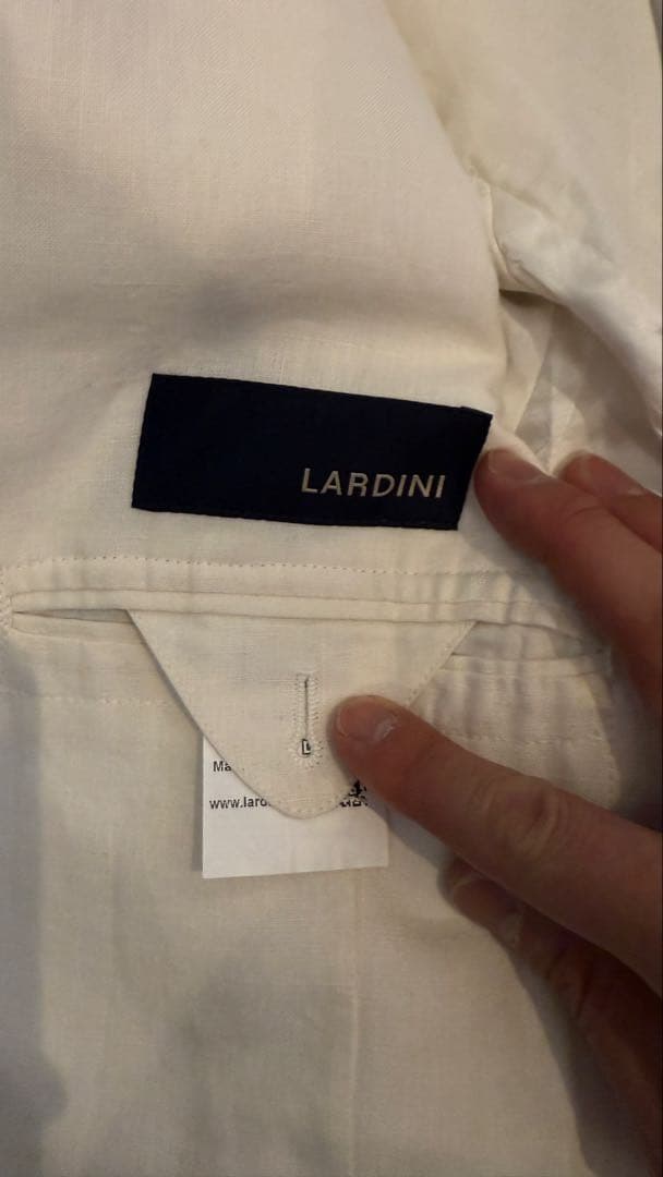 LARDINI ホワイト テーラードジャケット