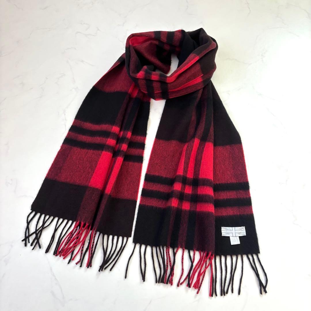 【近年モデル 極美品】ジョシュアエリス カシミヤ100% マフラー チェック柄