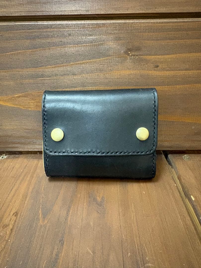 トラッカーウォレット　trucker wallet 本革ヌメ革　茶芯ブラック
