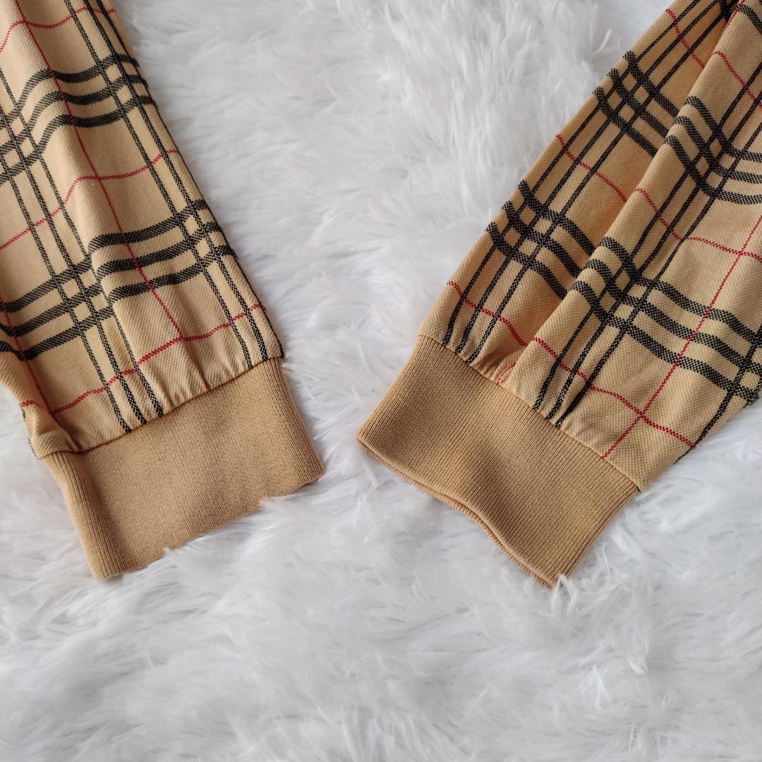 バーバリー ゴルフ ポロシャツ ノバチェック 長袖 メンズ L ベージュ ロゴ