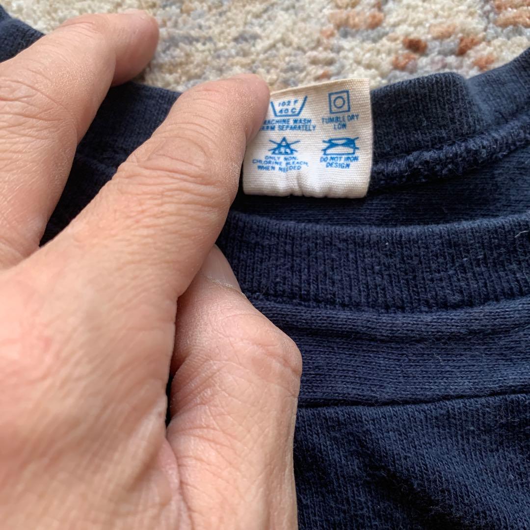 Champion ネイビー フットボールシャツ LARGE