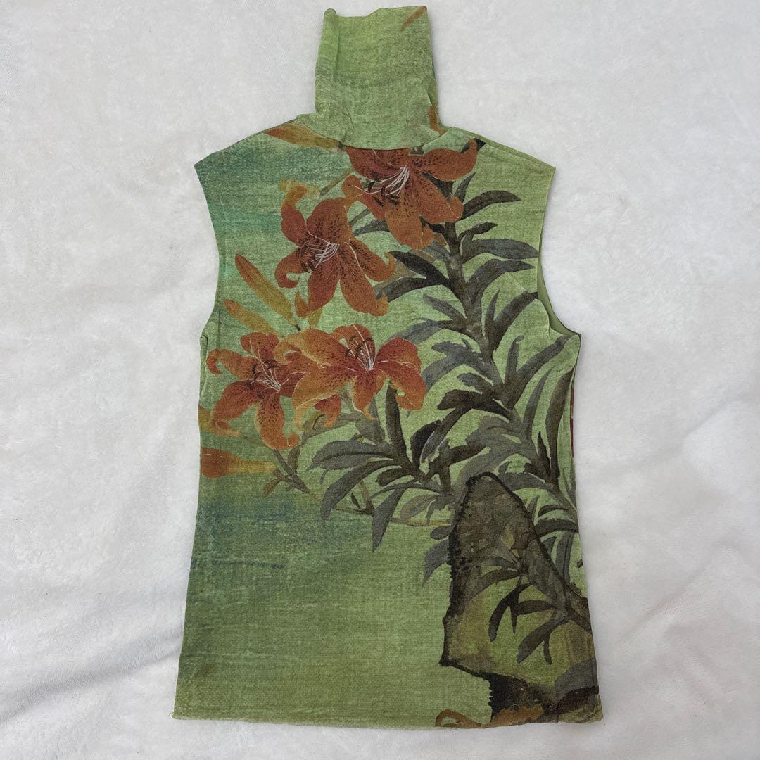 ヴィヴィアン・タム 花柄タートルネックノースリーブトップス サイズ0