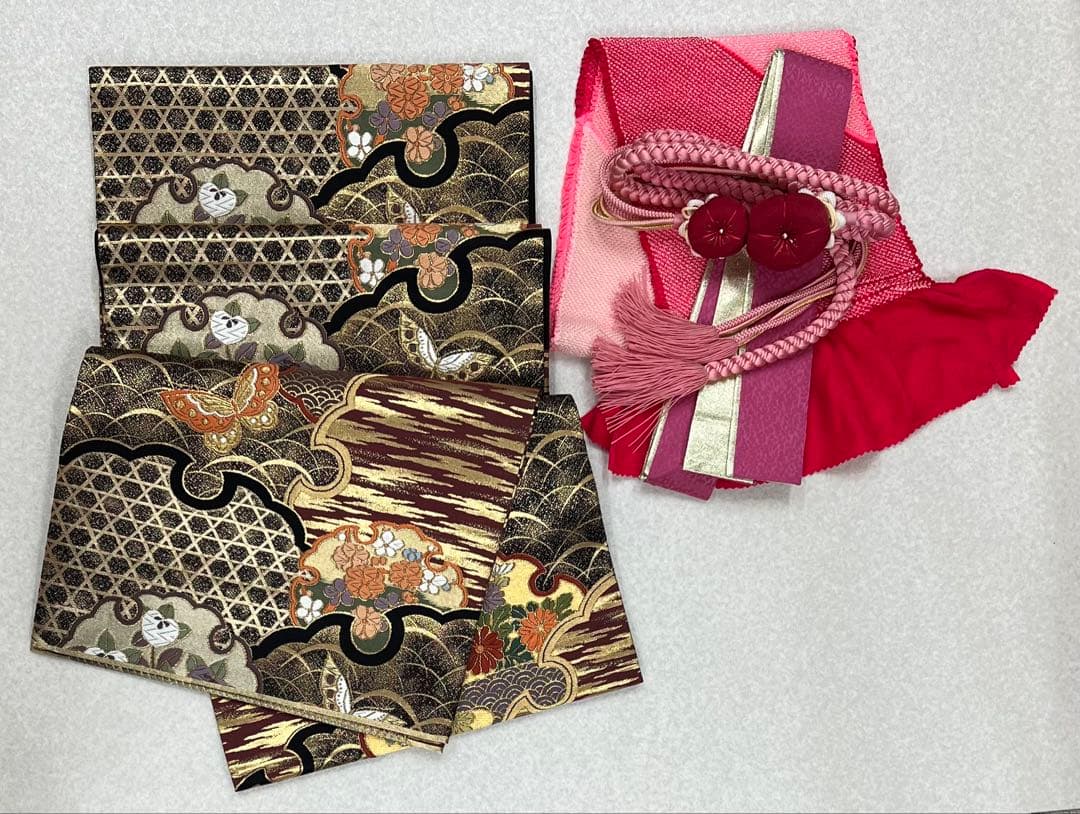 小柄な方　振り袖　フルセット　白　別誂長襦袢　成人式　金彩加工　刺繍入り　736