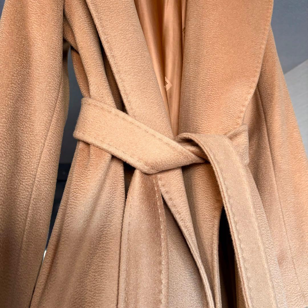 新品同様‼️ マックスマーラ 艶感美しい ショールカラーベルテッドコート