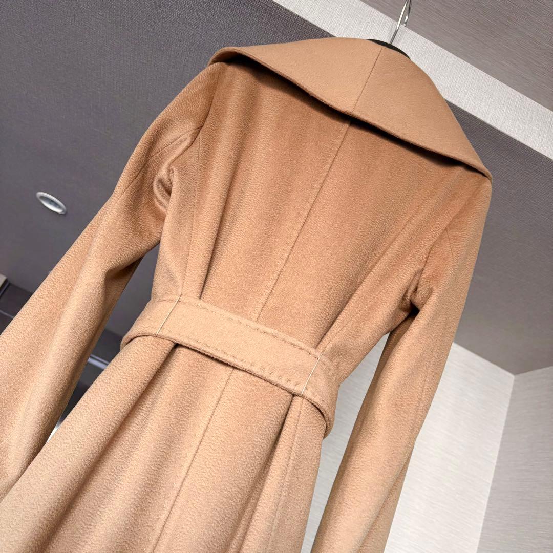 新品同様‼️ マックスマーラ 艶感美しい ショールカラーベルテッドコート