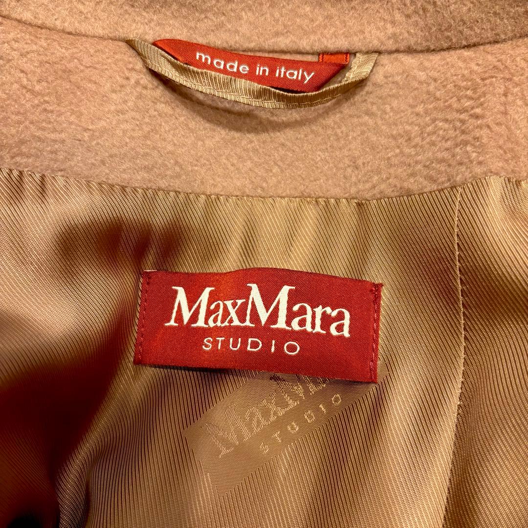 新品同様‼️ マックスマーラ 艶感美しい ショールカラーベルテッドコート