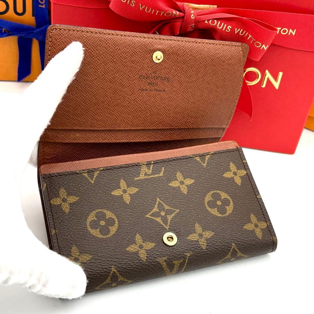 ☆美品☆ルイヴィトン モノグラム 折り財布 ポルトモネビエトレゾール ウォレット