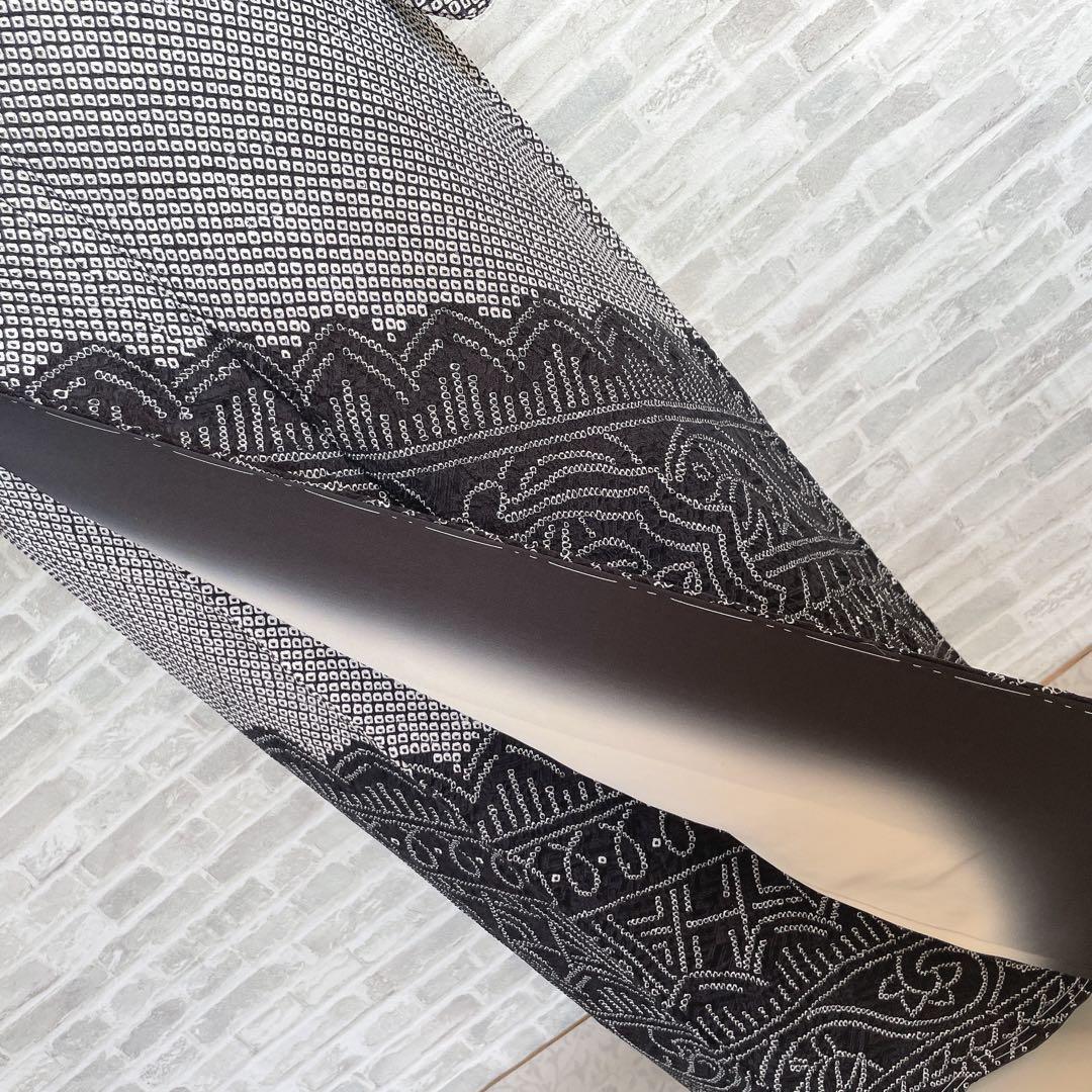 訪問着　フルセット　総絞り　宝相華　モノトーン　入学式　卒業式　着物　Q4