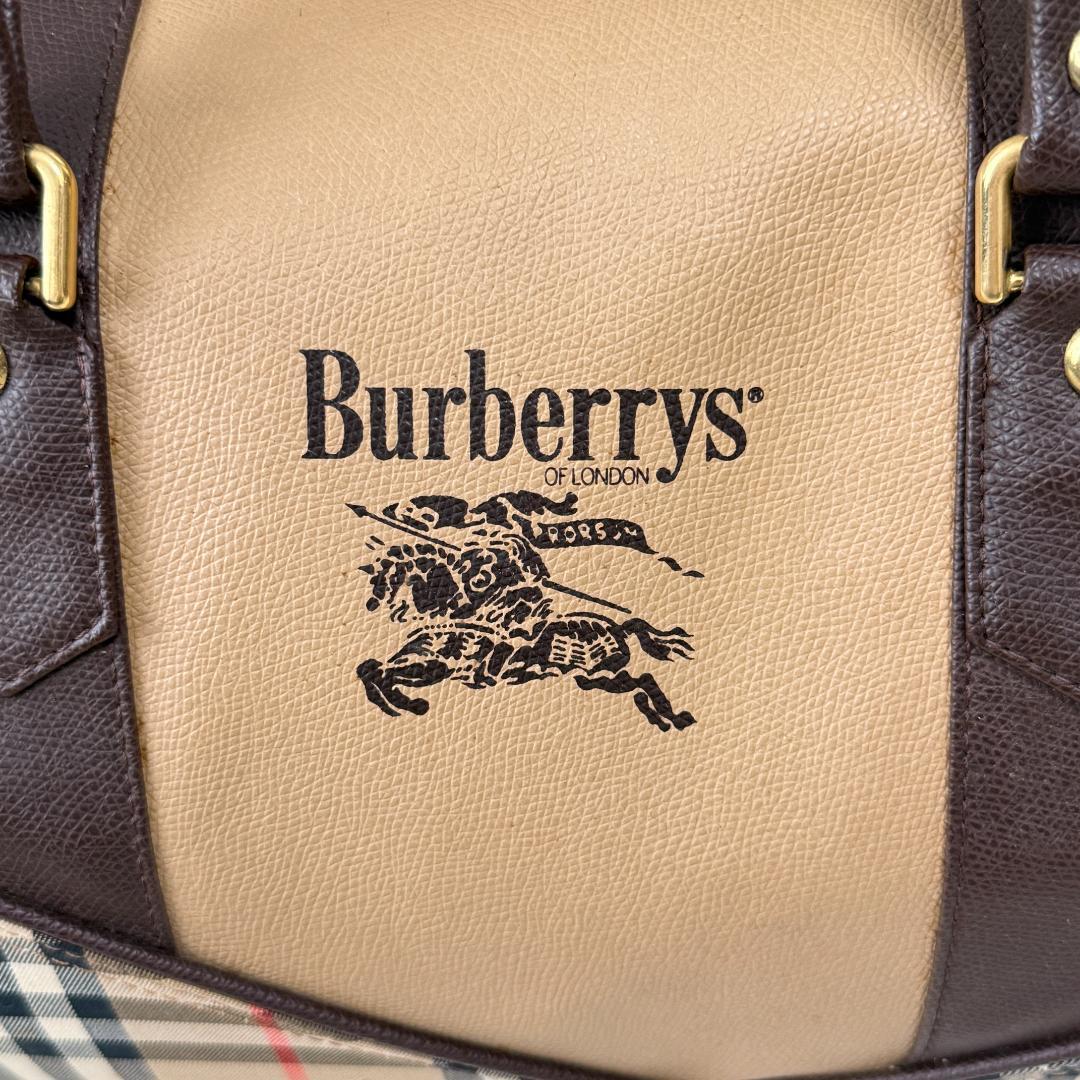 美品✨Burberry バーバリー ボストンバッグ ノバチェック ホースロゴ