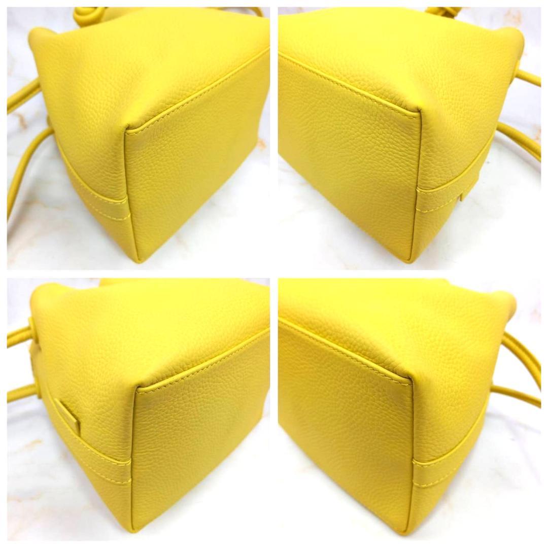 ✨良品✨ Vasic bond mini 巾着 トートバッグ レザー イエロー