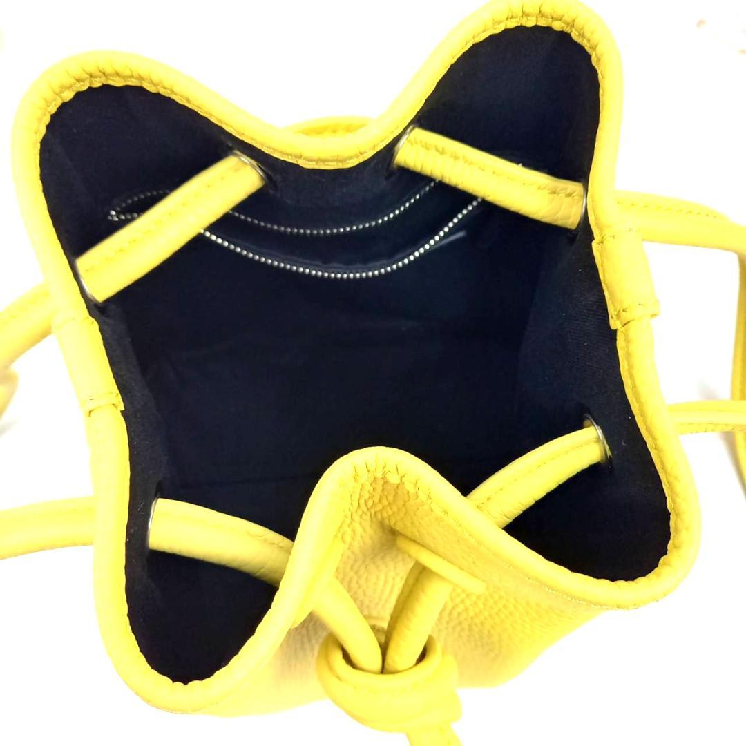 ✨良品✨ Vasic bond mini 巾着 トートバッグ レザー イエロー