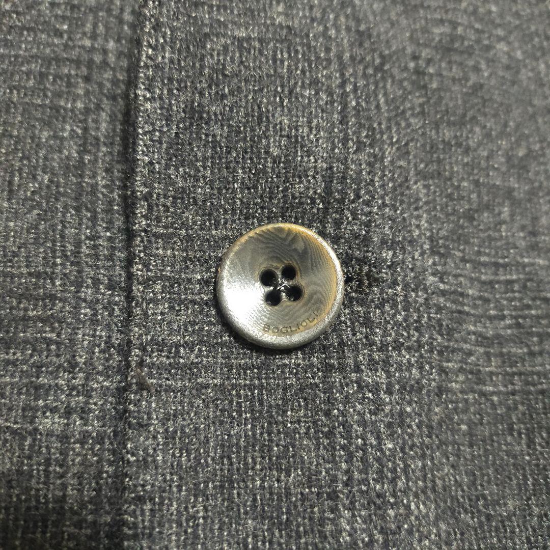 【美品】ボリオリBOGLIOLI・ジャケット・フランネル・ストレッチ・灰・XL