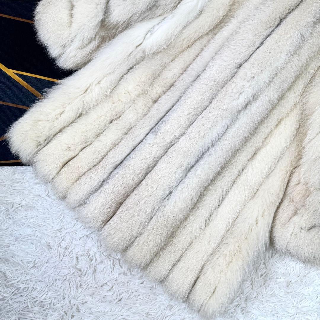 ボリューム◎JINDO×SAGA FOX/ブルーフォックス　ファーコート　本毛皮