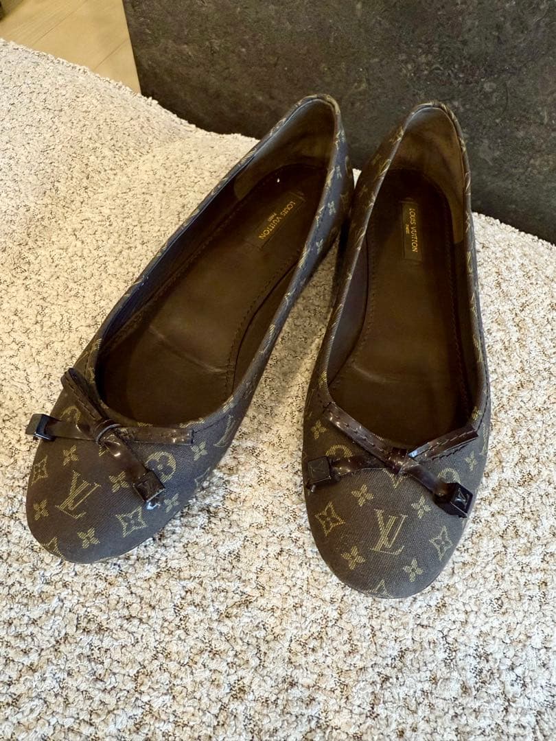 極美品♡Louis Vuitton モノグラム リボンフラットシューズ