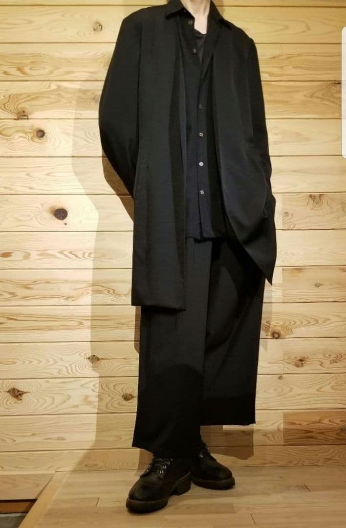 新品同様　ヨウジヤマモトプールオム　21ss　ウールギャバ　紐ワイドパンツ