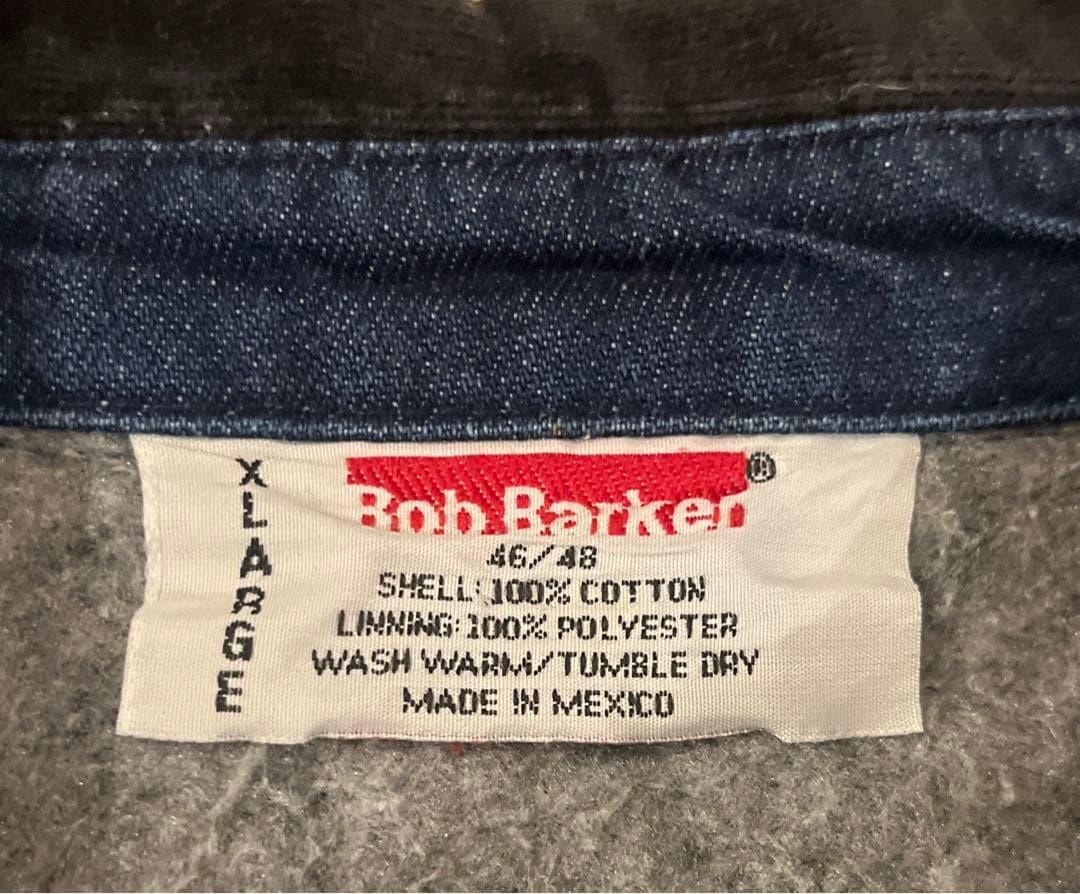 90s Bob Barker 濃紺　デニムカバーオール XL 裏地ブランケット