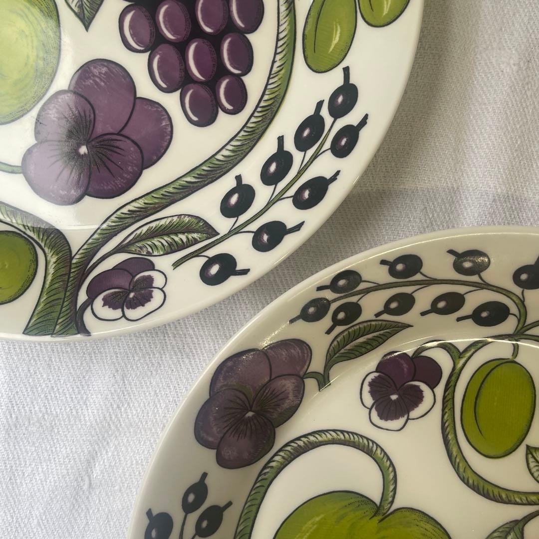 未使用　アラビア　パラティッシ　プレート　26cm 旧ロゴ　2枚セット　パープル