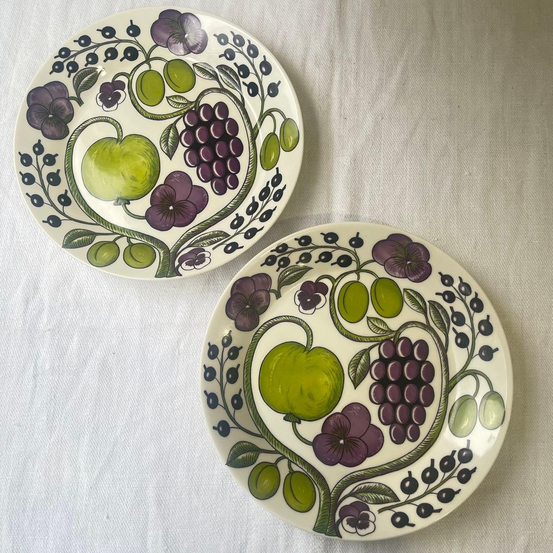 未使用　アラビア　パラティッシ　プレート　26cm 旧ロゴ　2枚セット　パープル