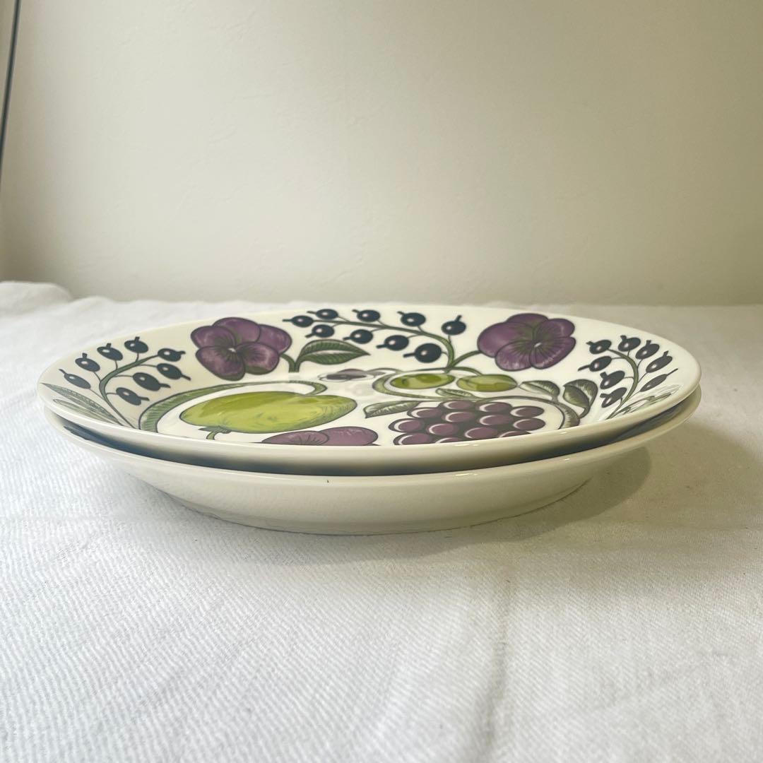 未使用　アラビア　パラティッシ　プレート　26cm 旧ロゴ　2枚セット　パープル