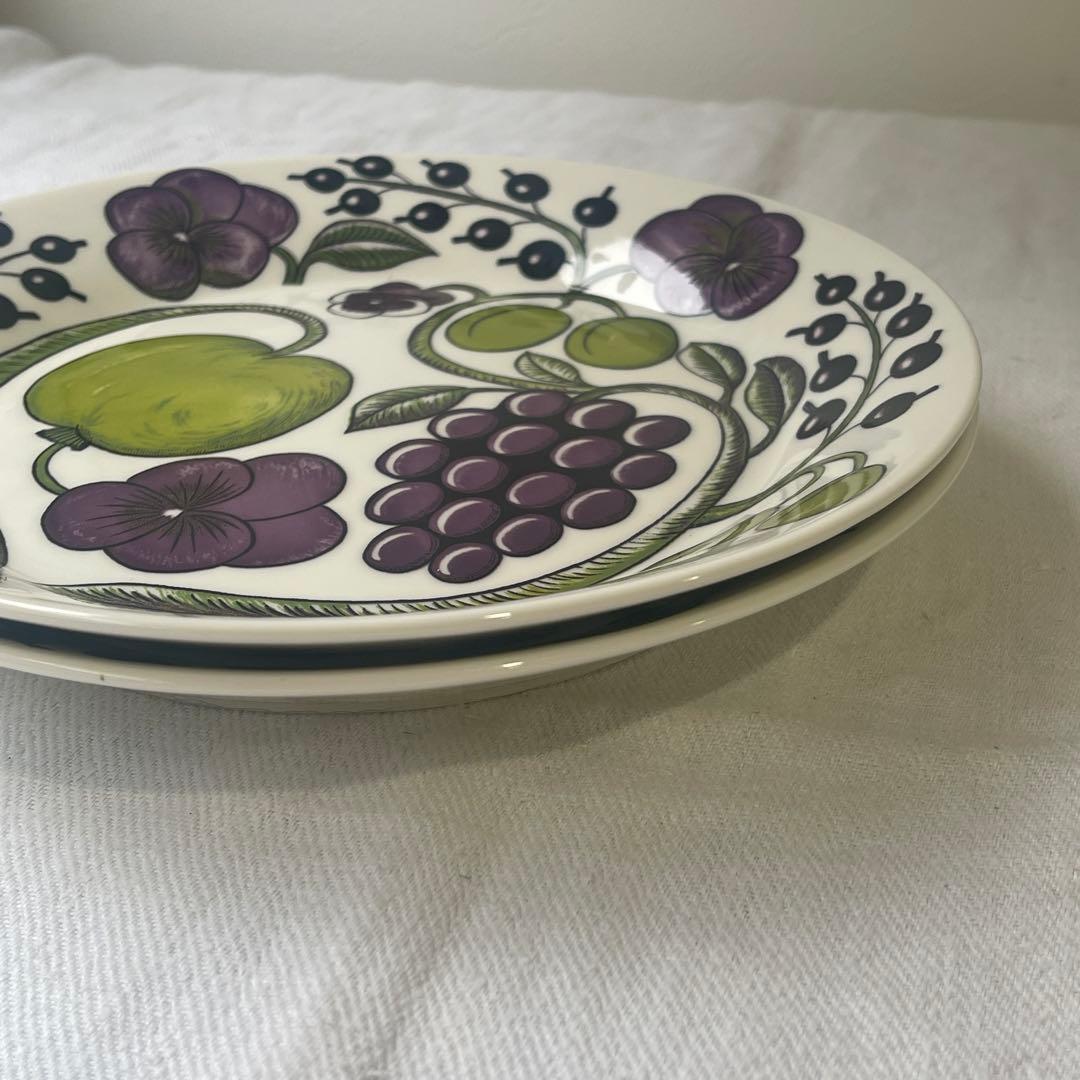 未使用　アラビア　パラティッシ　プレート　26cm 旧ロゴ　2枚セット　パープル