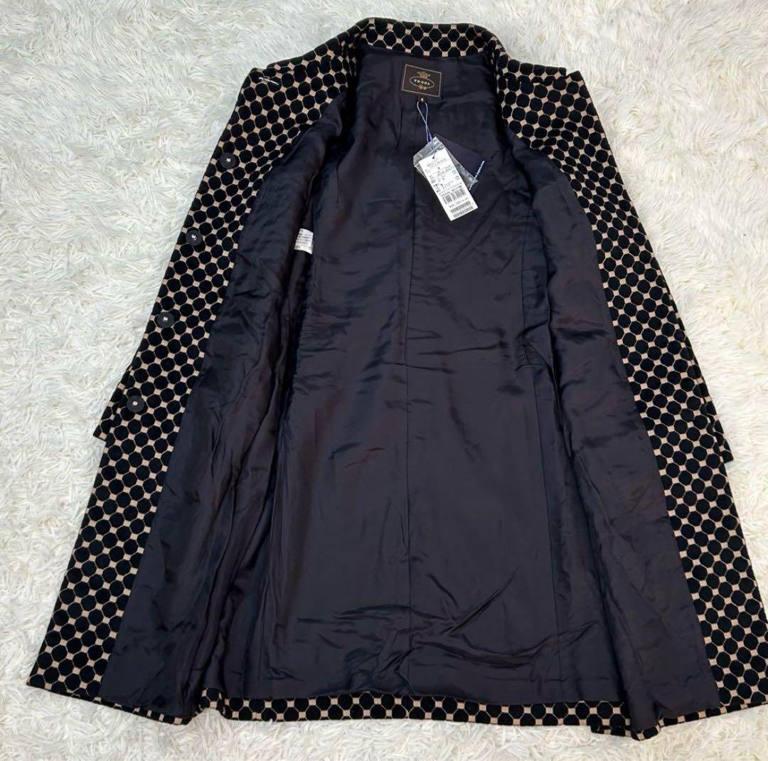 ✨未使用 トッカ アンゴラ 羊毛 ロングコート 総柄 ベロア風