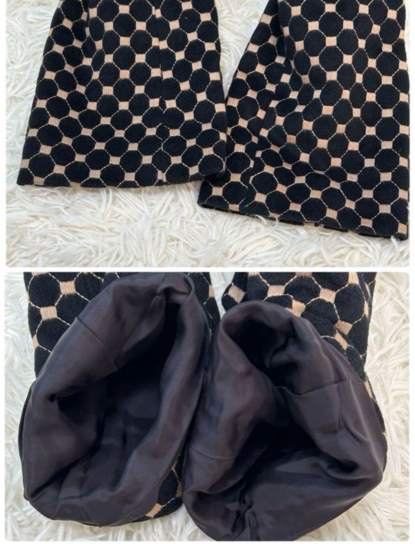 ✨未使用 トッカ アンゴラ 羊毛 ロングコート 総柄 ベロア風