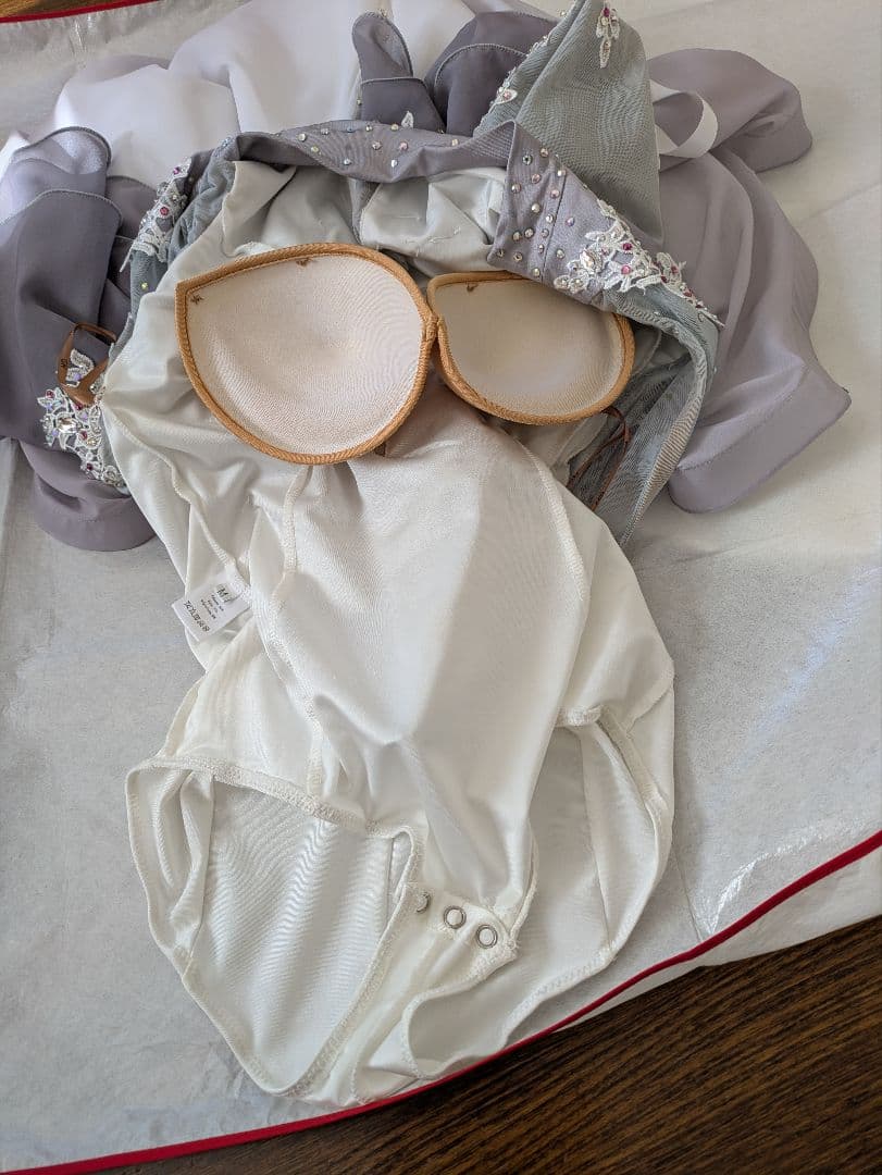 GH 社交ダンスドレス グレーと白のグラデーション