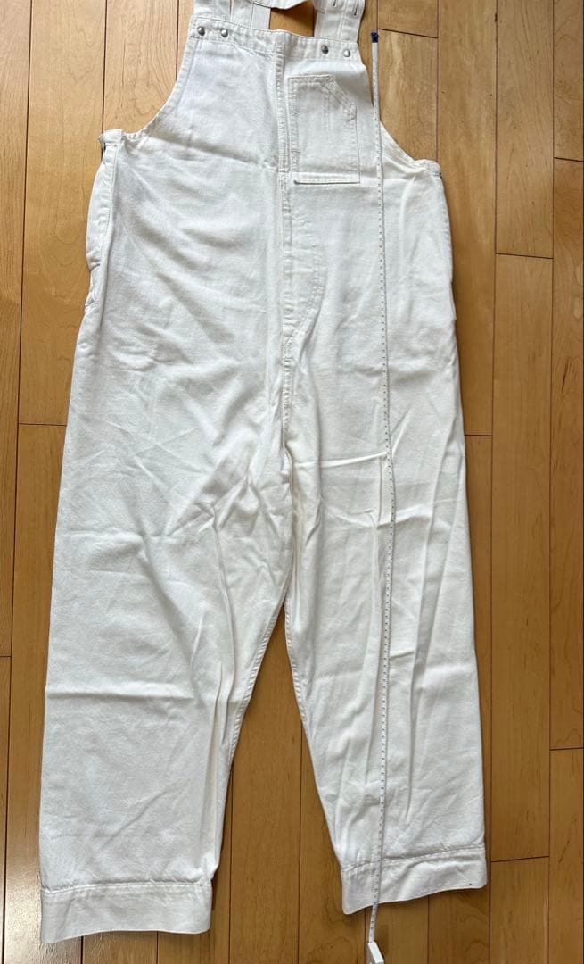 ビームスボーイ　オーバーオール　ホワイト