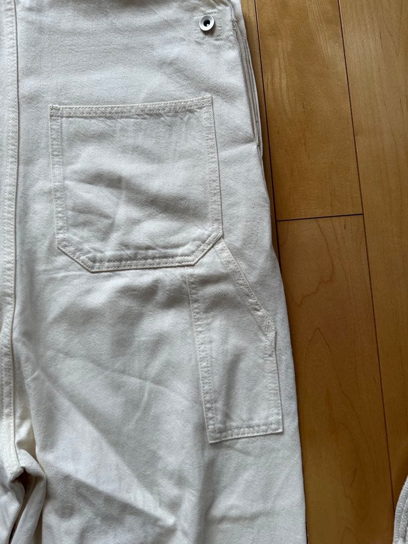 ビームスボーイ　オーバーオール　ホワイト