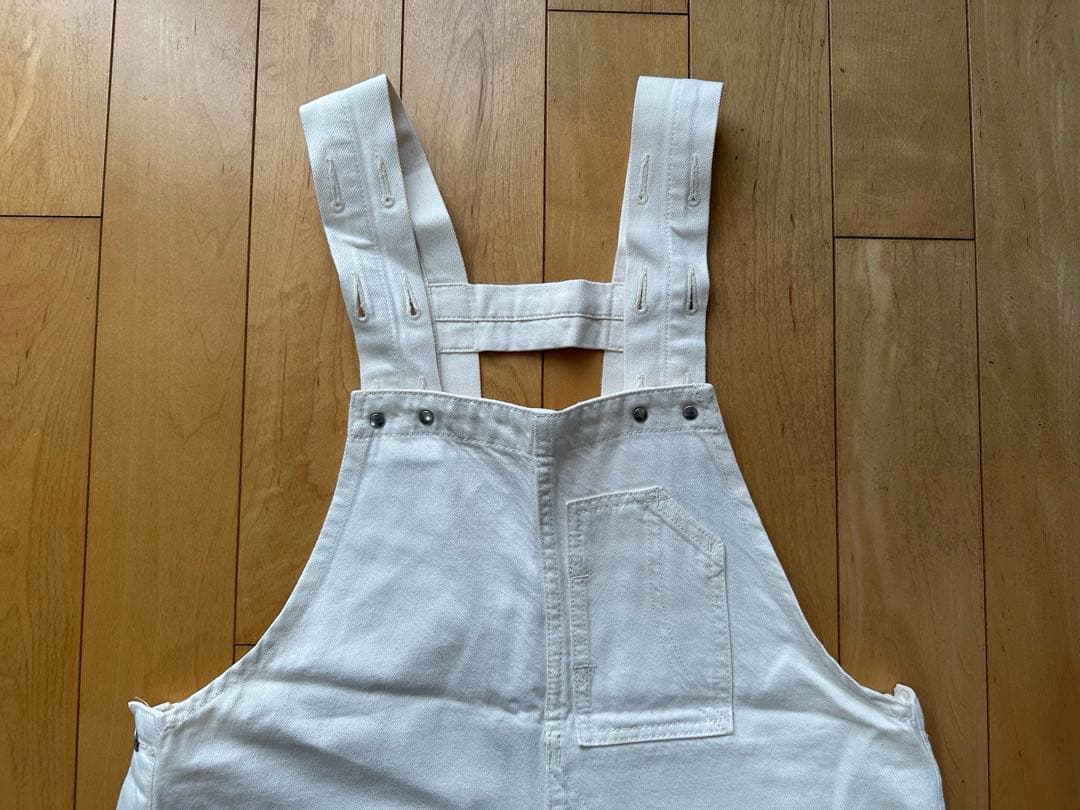 ビームスボーイ　オーバーオール　ホワイト