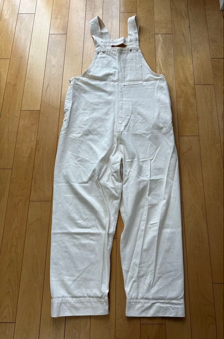 ビームスボーイ　オーバーオール　ホワイト