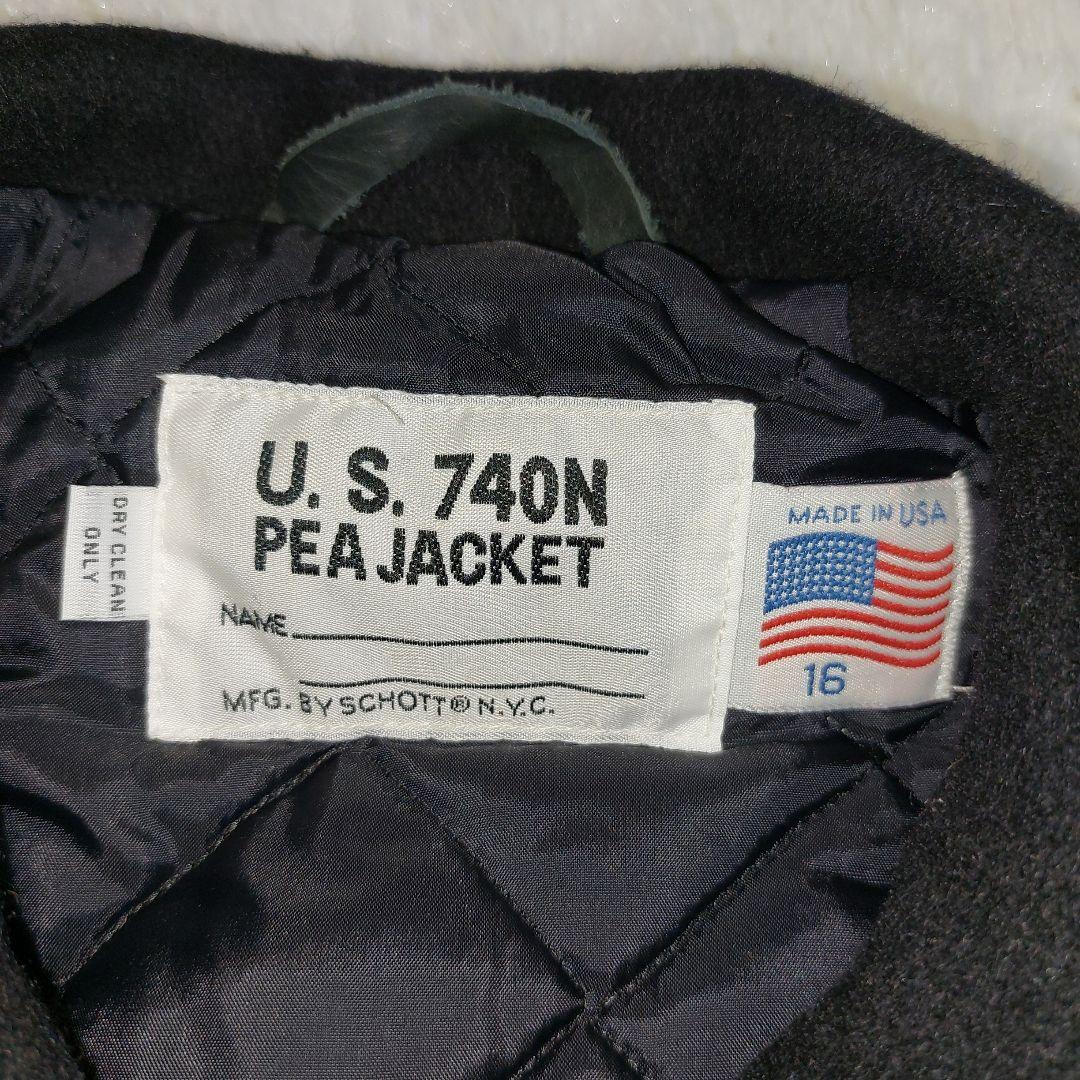 美品✨USA製 Schott ピーコート ダブルブレスト キルティング 錨ボタン
