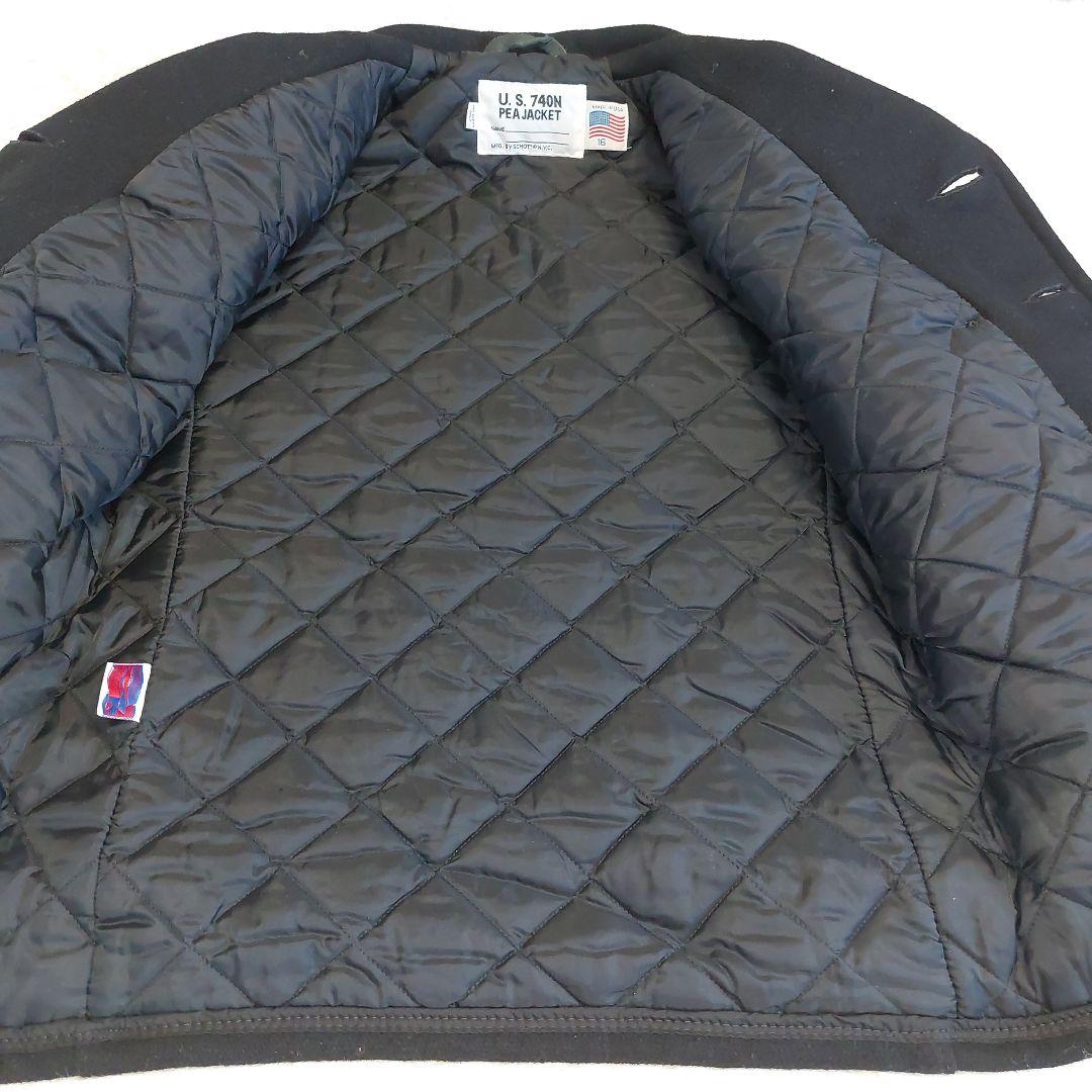 美品✨USA製 Schott ピーコート ダブルブレスト キルティング 錨ボタン