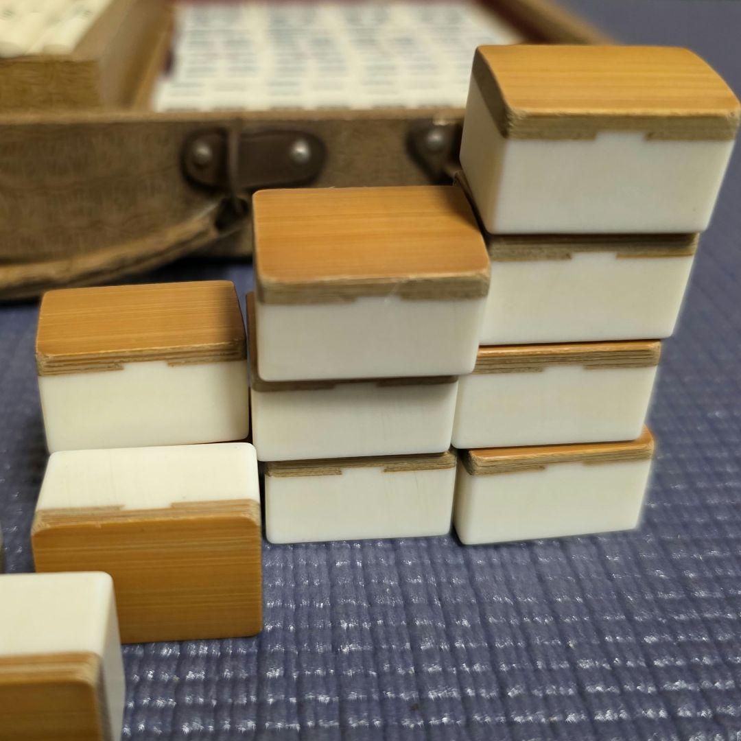 【203】麻雀　麻雀パイ 竹背 骨牌 アンティーク 骨董マージャン　麻雀牌