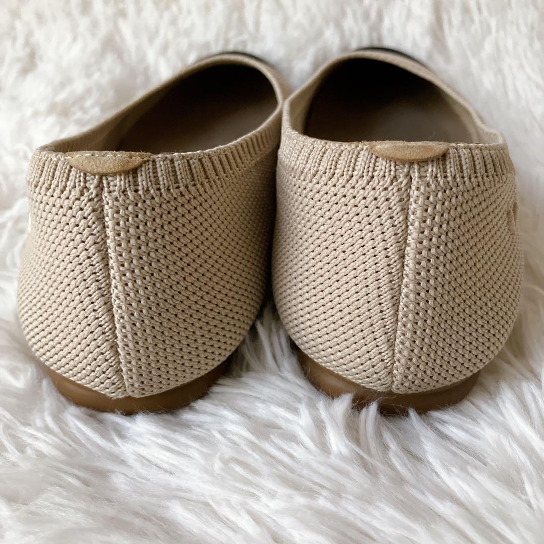 VIVAIA 38 24cm ニットパンプス バイカラー ベージュ ビバイア