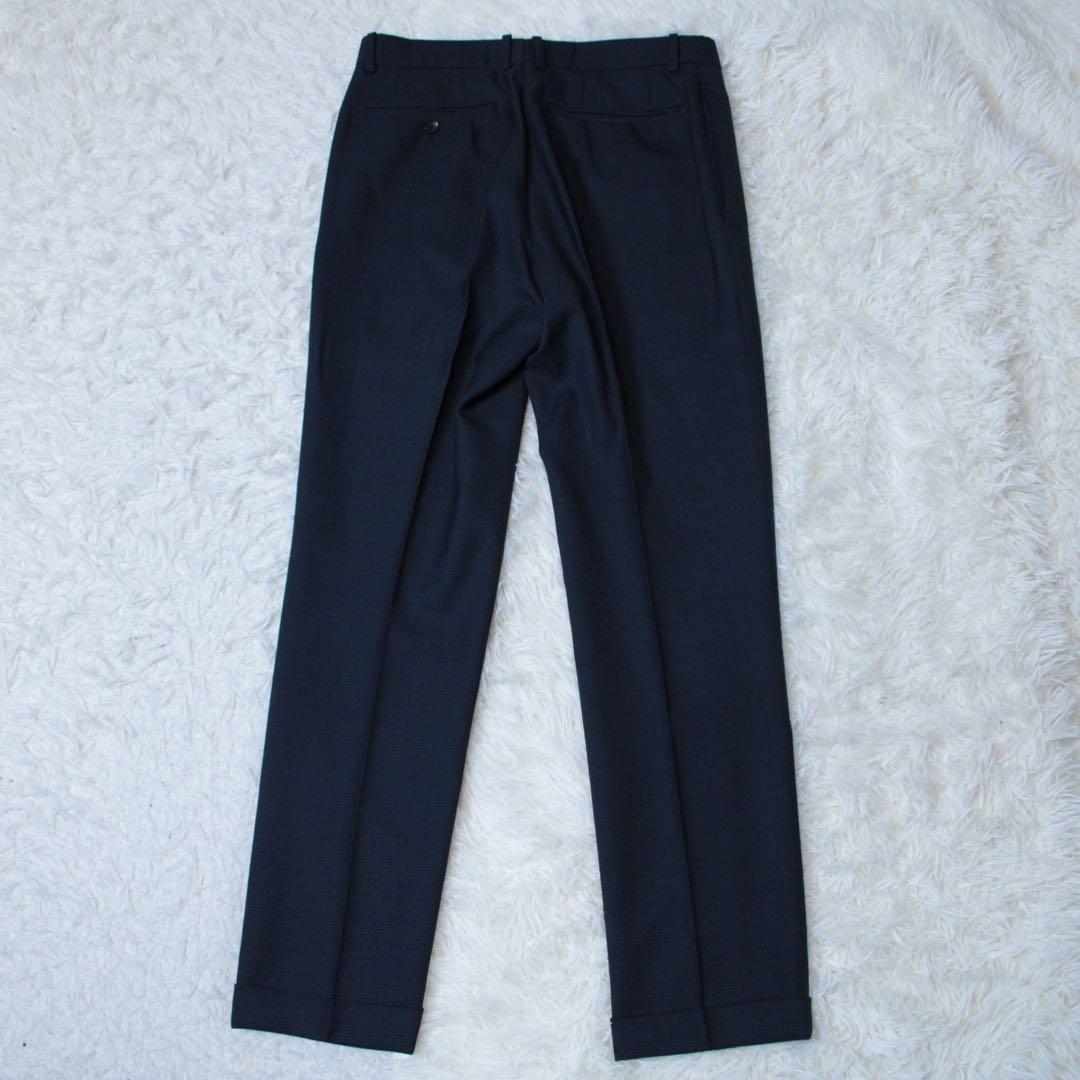 極美品 スーツセレクト 3ピース セットアップスーツ ネイビー A6 チェック