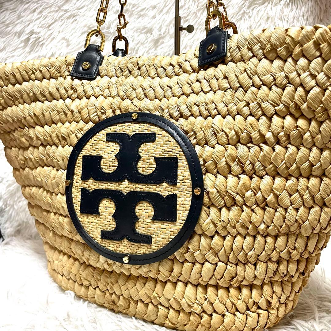 【未使用級】トリーバーチ かごバッグ チェーン ビッグロゴ ダブルT