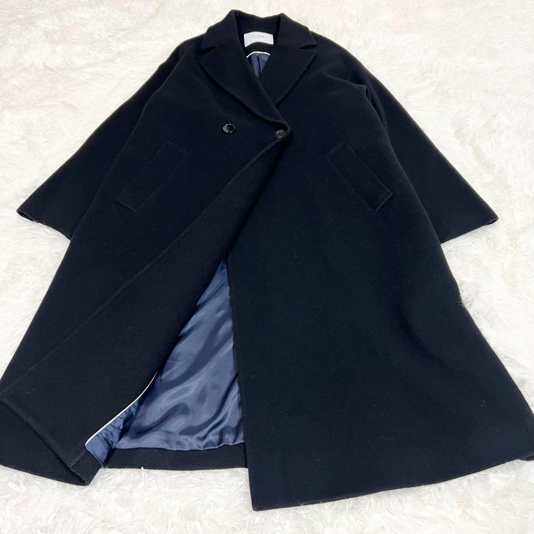 美品✨スローブ イエナ ECO WOOL ダブルブレストコート ブラック 36