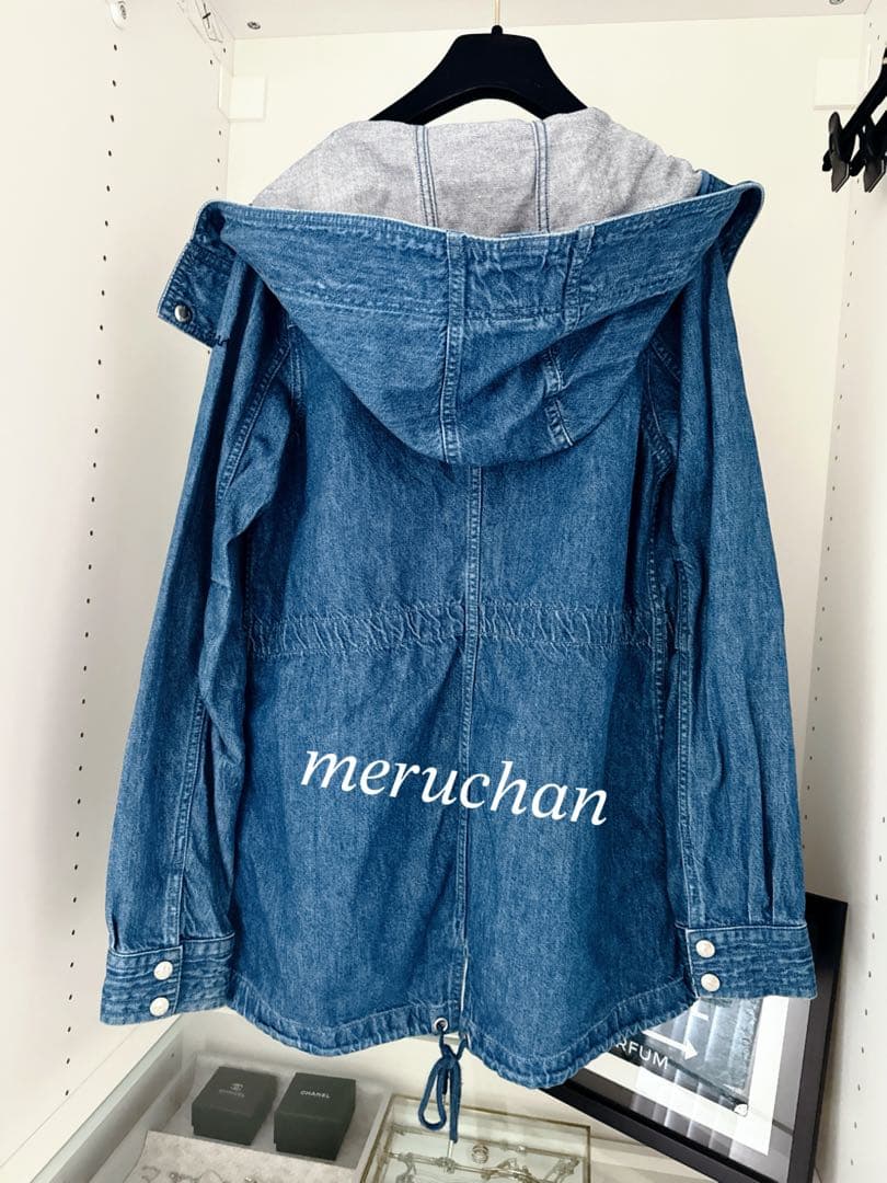 X-girl♡フード付きデニムジャケット アウター ミドル丈 y2k