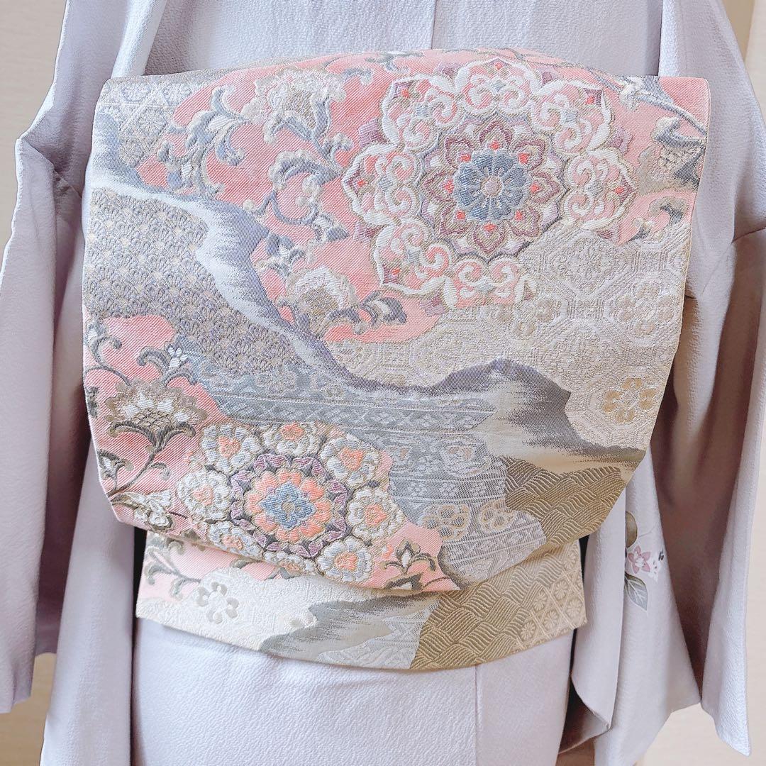 美品　訪問着　フルセット　裄66 友禅 卒業式　入学式　結婚式　M S 袋帯