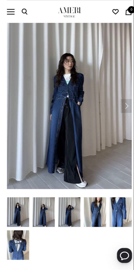 ワンピース AMERI ADORABLE BACK RIBBON DENIM DRESS M