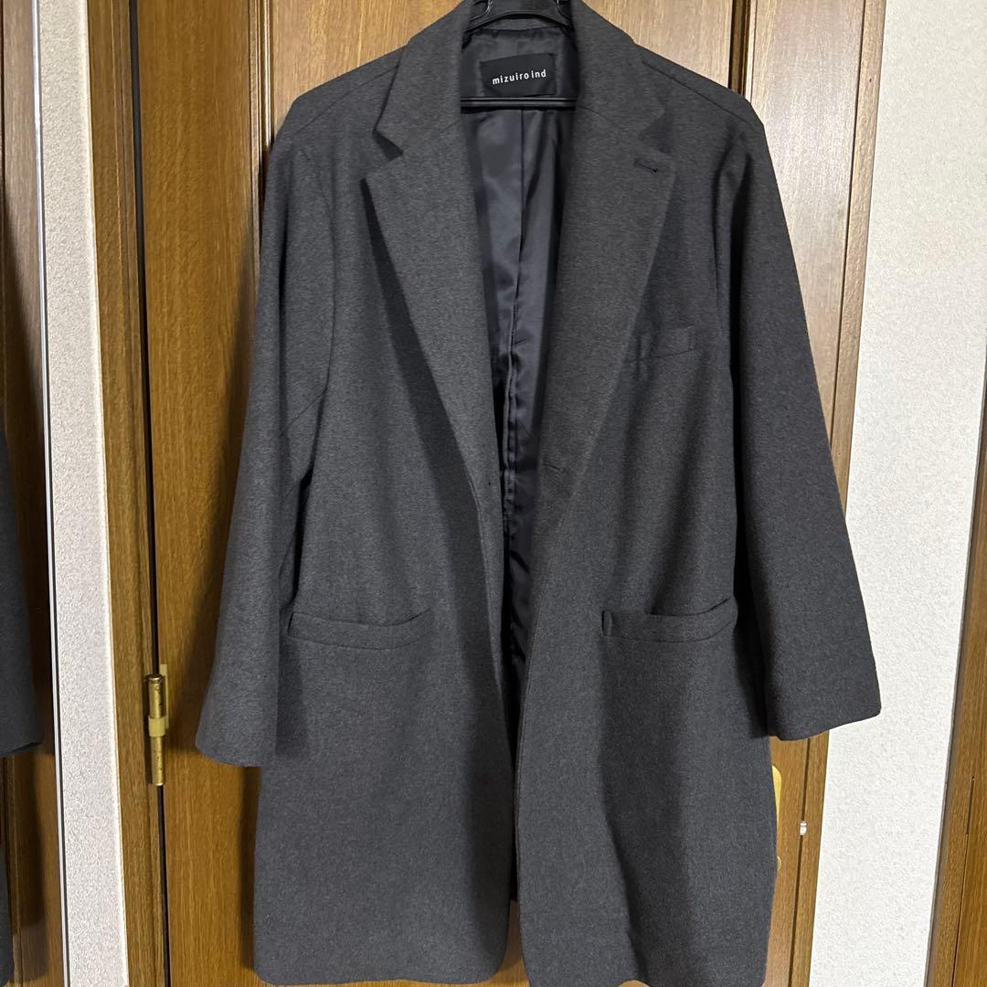 mizuiro ind ミズイロインド チェスターコート ロングコート グレー