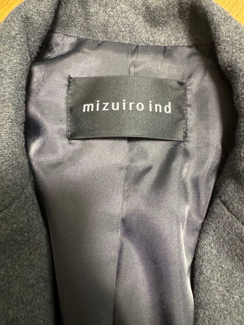 mizuiro ind ミズイロインド チェスターコート ロングコート グレー