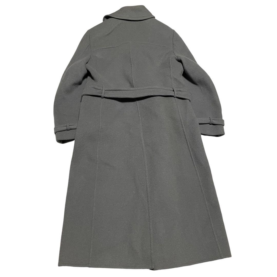 イタリア製【vintage】マキシ丈ウールダブルチェスターコート スカイブルーL