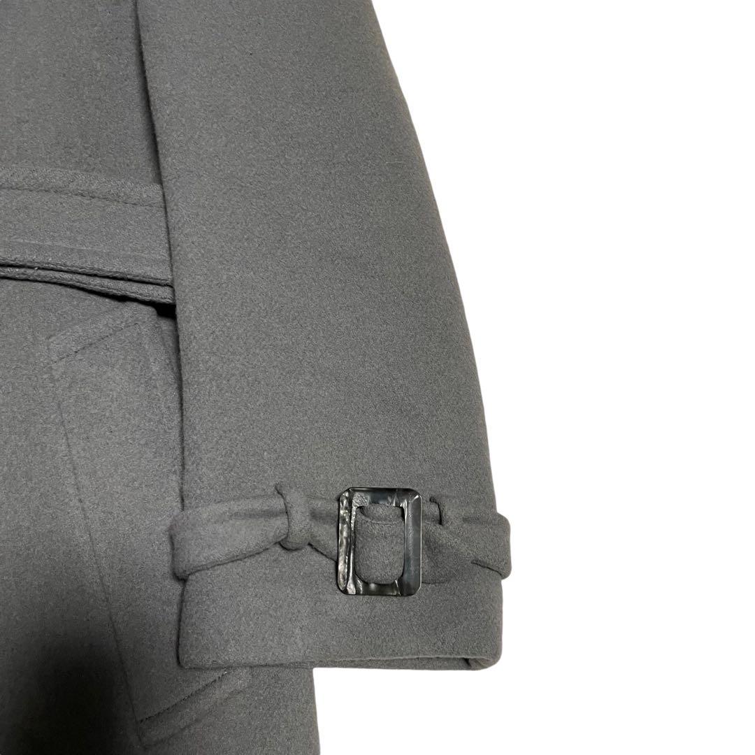 イタリア製【vintage】マキシ丈ウールダブルチェスターコート スカイブルーL