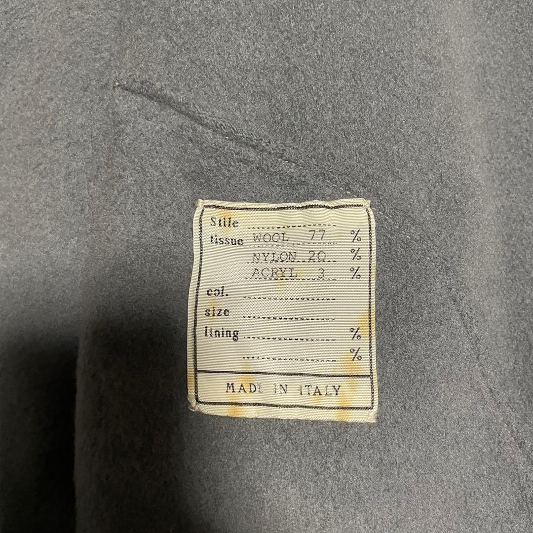 イタリア製【vintage】マキシ丈ウールダブルチェスターコート スカイブルーL