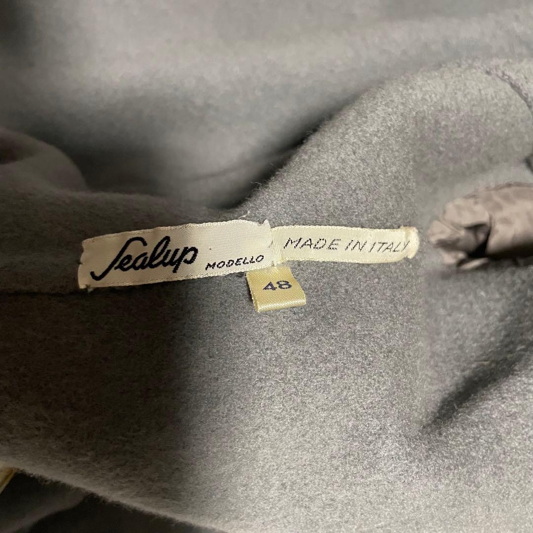 イタリア製【vintage】マキシ丈ウールダブルチェスターコート スカイブルーL