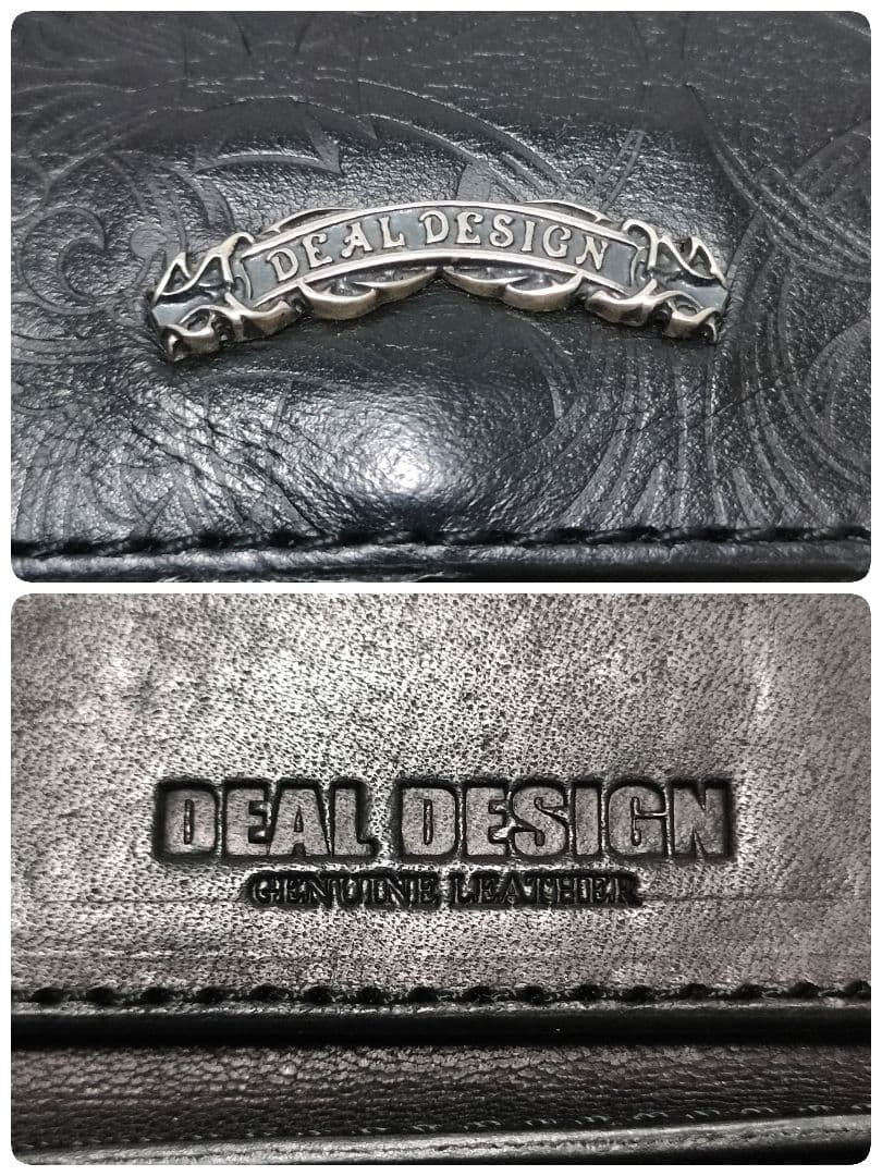DEAL DESIGN 財布 ブラック レザー 総柄 ディールデザイン 財布 黒