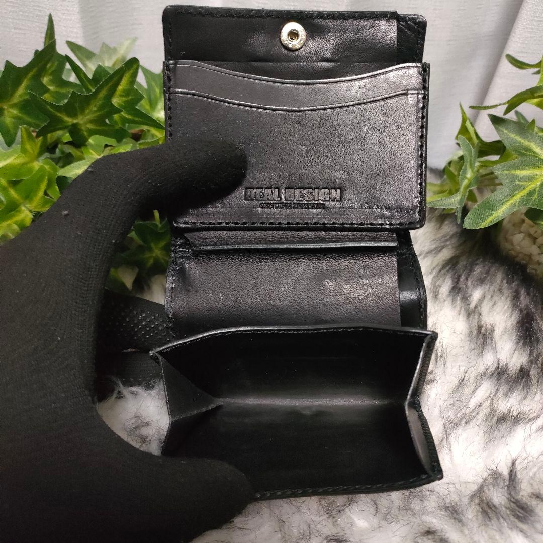 DEAL DESIGN 財布 ブラック レザー 総柄 ディールデザイン 財布 黒